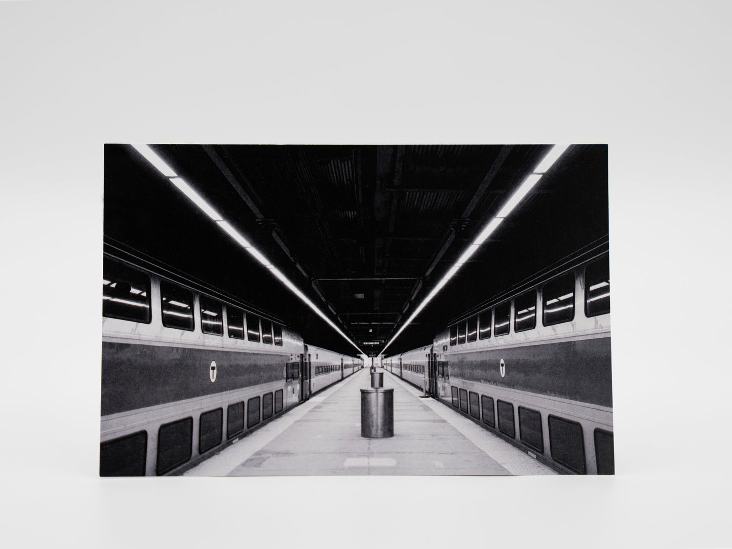 Symmetrical Trains at South Station in Boston, MA - 4x6 Mini Art Print