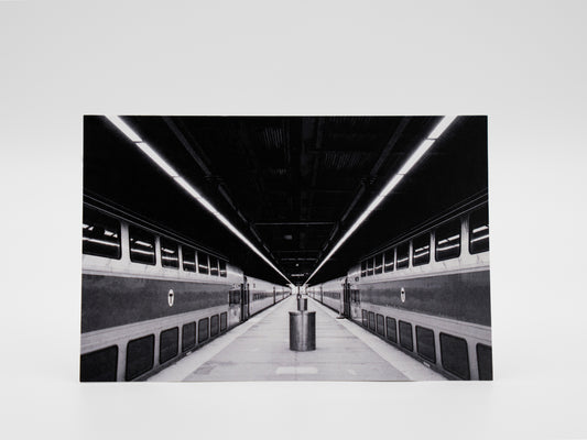 Symmetrical Trains at South Station in Boston, MA - 4x6 Mini Art Print