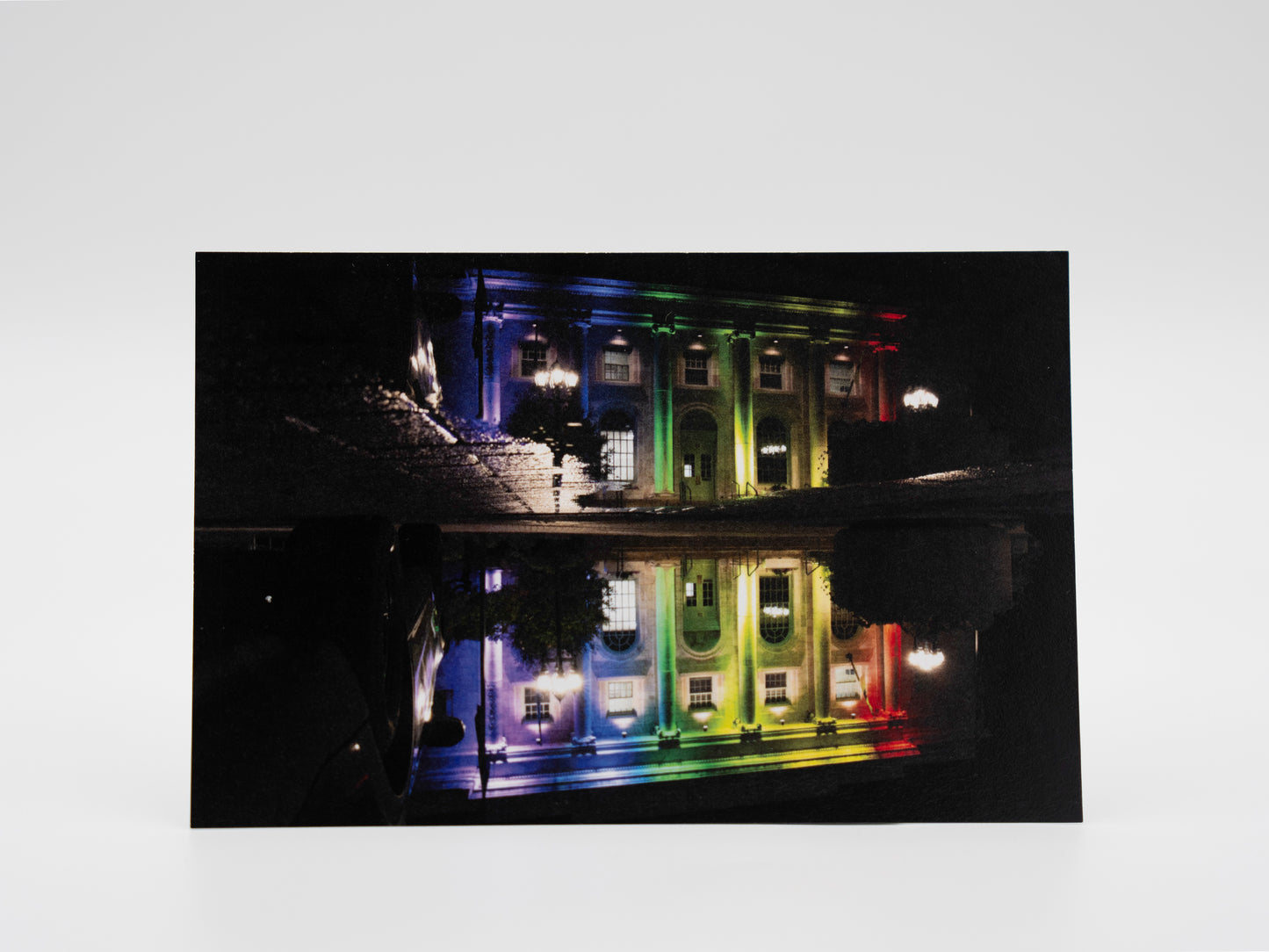 Rainbow City Hall in Pittsfield, MA - 4x6 Mini Art Print